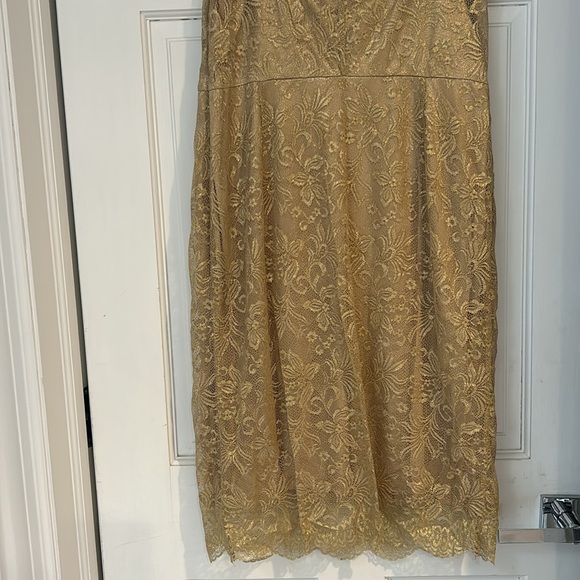 BCBG Max Azria Champagne Gold Lace Dress size 12-NWT - Picture 13 of 13